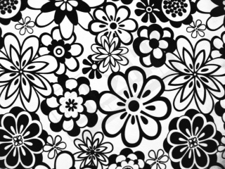 Zasłonka Kwiat Czarno-Biały 626-28