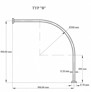 Drążek Łukowy 90x90 Typ B Biały